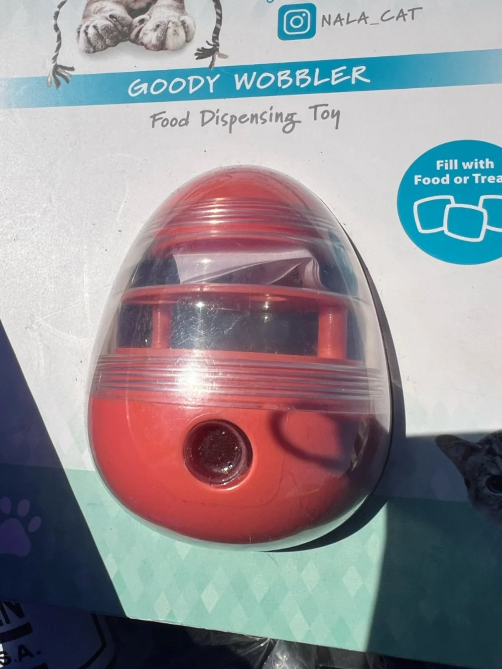 Nala Goody Wobbler Food & Treat Dispensing Cat Toy.